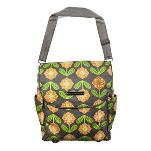 Petunia‎ Pickle Bottom Backpack Diaper Bag Convertible Floral EUC Brown Orange